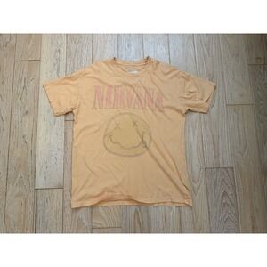 American Eagle AE Women's Oversized Nirvana Graphic T-Shirt Color Orange Size S
